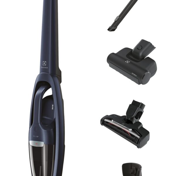 Aspiradora Inalámbrica 2 en 1 Electrolux WellQ7 Pet EHVS35P2AI Boquilla PetPro+ 50 Minutos 2 Modos Azul Índigo
