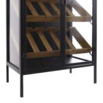 Deco 79 082638 estante de vino madera 15 botellas soportes copas vino 24x14x67 pulgadas negro