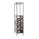 Deco 79 082638 estante de vino madera 15 botellas soportes copas vino 24x14x67 pulgadas negro