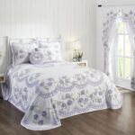 Better Trends Pan Overseas Bloomfield BSBFQULV colcha algodon copetudo Queen lavanda diseno floral lavable maquina