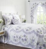 Better Trends Pan Overseas Bloomfield BSBFQULV colcha algodon copetudo Queen lavanda diseno floral lavable maquina