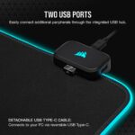 Alfombrilla de escritorio Corsair MM700 RGB Extended 3XL CH-9417080-WW tela 1220mm x 610mm iluminacion RGB 360 hub USB 2