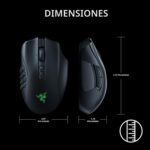 Mouse inalámbrico Razer Naga V2 Pro RZ01-04400100-R3U1 MMO 19+1 botones placas intercambiables rueda HyperScroll Pro sen