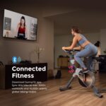 Bicicleta Estática Magnética Sunny Health Fitness SF-B122061 Resistencia Transmisión Correa 7 Niveles Bluetooth App Sunn