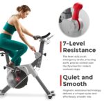 Bicicleta Estática Magnética Sunny Health Fitness SF-B122061 Resistencia Transmisión Correa 7 Niveles Bluetooth App Sunn