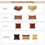 Edredón jacquard felpilla floral TOPLUXE VCLM-Lafaye-King juego 9 piezas ultrasuave fundas europeas falda de cama King r