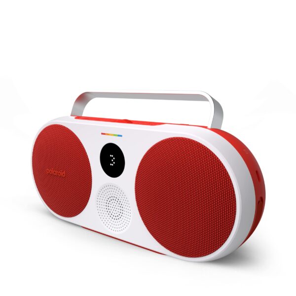 Polaroid Reproductor de música P3 (rojo) - Altavoz Bluetooth inalámbrico Boombox retro-Futurista recargable con empareja