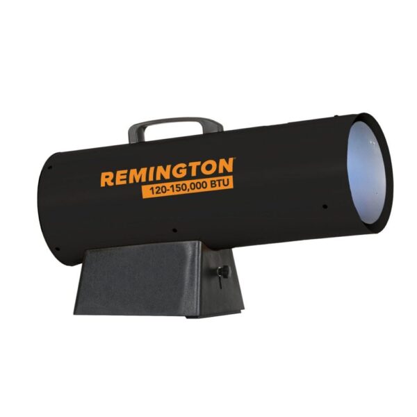 Calentador de aire forzado LP Remington REM-150V-GFA-B propano 150000 BTU salida variable portatil negro hasta 3800 pies