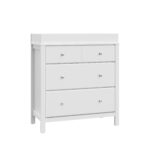 Storkcraft Horizon - Cómoda de 3 cajones con cambiador encima (blanco) – Certificado GREENGUARD Gold, incluye cambiador