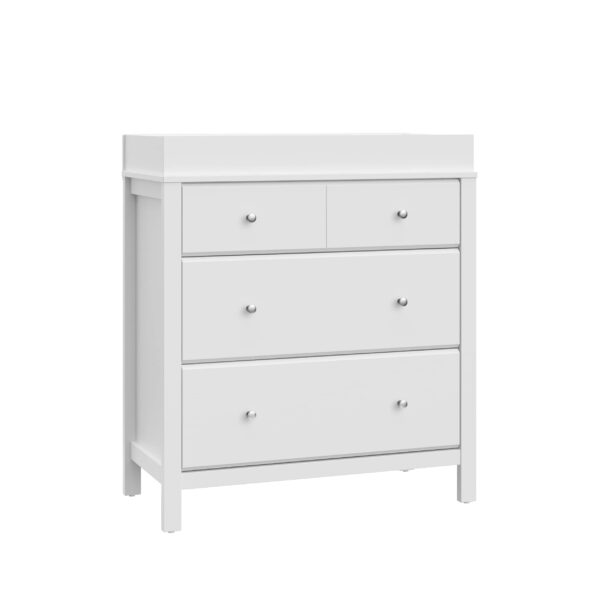 Storkcraft Horizon - Cómoda de 3 cajones con cambiador encima (blanco) – Certificado GREENGUARD Gold, incluye cambiador