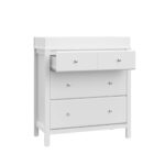 Storkcraft Horizon - Cómoda de 3 cajones con cambiador encima (blanco) – Certificado GREENGUARD Gold, incluye cambiador