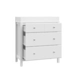 Storkcraft Horizon - Cómoda de 3 cajones con cambiador encima (blanco) – Certificado GREENGUARD Gold, incluye cambiador