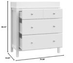 Storkcraft Horizon - Cómoda de 3 cajones con cambiador encima (blanco) – Certificado GREENGUARD Gold, incluye cambiador