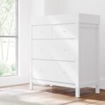 Storkcraft Horizon - Cómoda de 3 cajones con cambiador encima (blanco) – Certificado GREENGUARD Gold, incluye cambiador