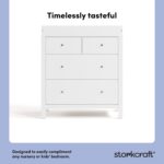 Storkcraft Horizon - Cómoda de 3 cajones con cambiador encima (blanco) – Certificado GREENGUARD Gold, incluye cambiador