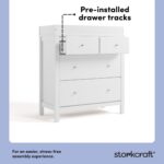 Storkcraft Horizon - Cómoda de 3 cajones con cambiador encima (blanco) – Certificado GREENGUARD Gold, incluye cambiador