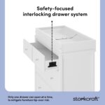 Storkcraft Horizon - Cómoda de 3 cajones con cambiador encima (blanco) – Certificado GREENGUARD Gold, incluye cambiador