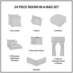 Juego de habitación completo 24 piezas Madison Park Essentials Brystol E&E Co. Ltd DBA JLA Home MPE10-977 edredón seda s