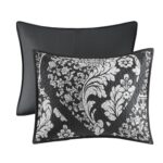 Colcha reversible de algodón Madison Park Vienna MP13-7959 tamaño King Cal King negro 6 piezas para todas las estaciones