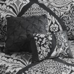 Colcha reversible de algodón Madison Park Vienna MP13-7959 tamaño King Cal King negro 6 piezas para todas las estaciones