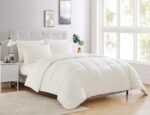 Edredón alternativo de microfibra Sweet Home Collection Solid Comforter talla Full marfil para todas las estaciones rell