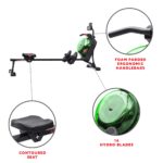 Máquina de remo acuático Elite de Sunny Health & Fitness con tanque vertical de alta resistencia dinámica, entrenamiento