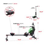 Máquina de remo acuático Elite de Sunny Health & Fitness con tanque vertical de alta resistencia dinámica, entrenamiento
