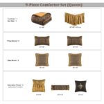 Juego de edredón jacquard damasco TOPLUXE VCLM-Cambridge-Queen 9 piezas diseño clásico antiguo lujo ultrasuave con funda