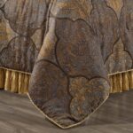 Juego de edredón jacquard damasco TOPLUXE VCLM-Cambridge-Queen 9 piezas diseño clásico antiguo lujo ultrasuave con funda