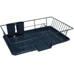 Escurridor de platos 3 piezas Sweet Home Collection Dish Drying Rack Set con tabla de secar y soporte para utensilios 30
