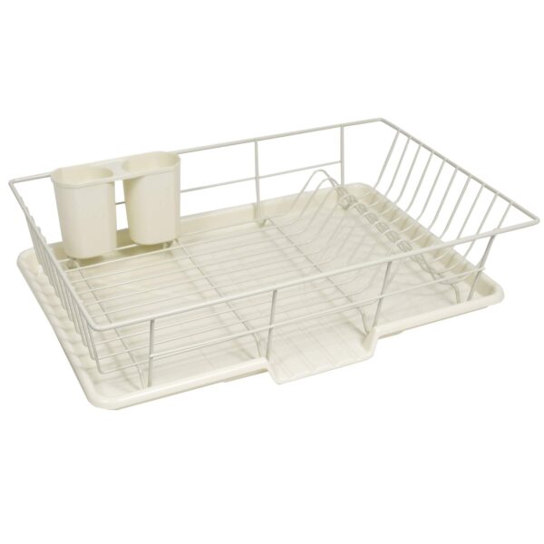 Juego escurridor de platos 3 piezas Sweet Home Collection Dish Drying Rack Set marfil 12 x 19 x 5 pulgadas tabla de seca