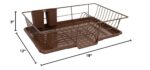 Escurridor de platos con tabla de secar Sweet Home Collection Dish Drainer bronce 12 x 19 x 5 pulgadas soporte utensilio