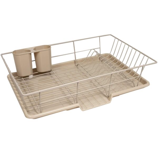 Escurridor de platos 3 piezas Sweet Home Collection Dish Drying Rack Set con tabla de secar y soporte para utensilios 30
