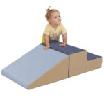 ECR4Kids Softzone Little Me Climb and Slide, juego para niños pequeños, Earthtone, 2 piezas