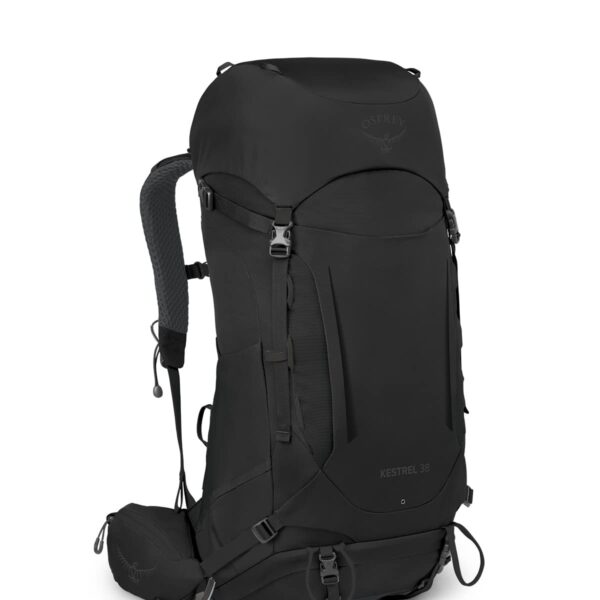 Osprey Kestrel 38L Mochila de mochilero para hombre, color negro, S/M