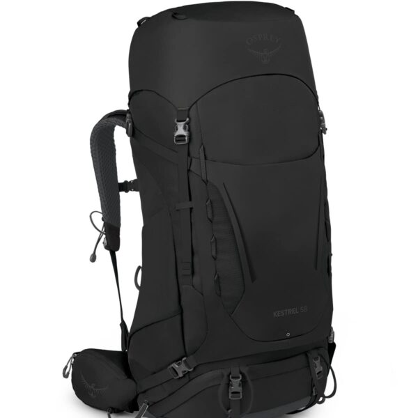 Osprey Kestrel 58L Mochila de mochilero para hombre, color negro, S/M