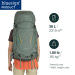 Osprey Kyte 38L Mochila de mochilero para mujer con cinturón para la cadera, verde Rocky Brook, WM/L
