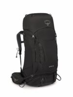 Osprey Kyte 58L Mochila de mochilero para mujer con cinturón de cadera, negro, WM/L