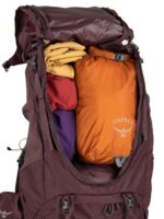 Osprey Kyte 58L Mochila de mochilero para mujer con cinturón de cadera, negro, WM/L
