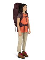 Osprey Kyte 58L Mochila de mochilero para mujer con cinturón de cadera, negro, WM/L