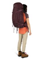 Osprey Kyte 58L Mochila de mochilero para mujer con cinturón de cadera, negro, WM/L