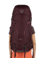 Osprey Kyte 58L Mochila de mochilero para mujer con cinturón de cadera, negro, WM/L