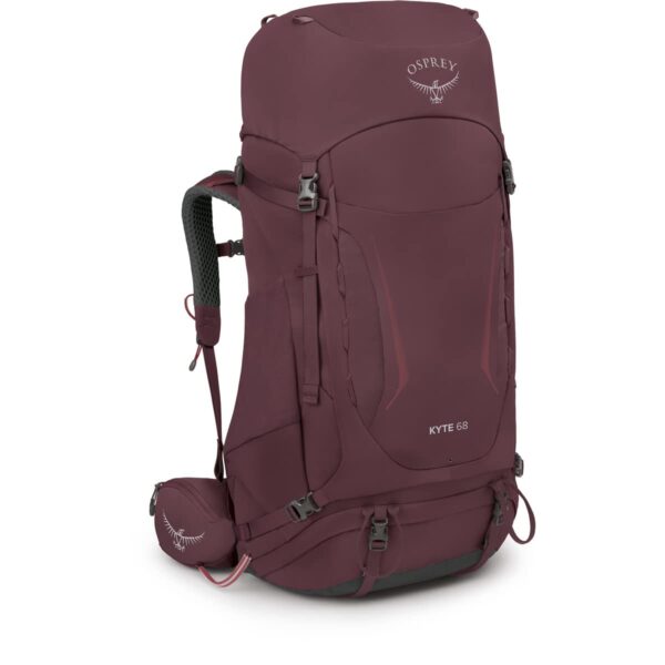 Osprey Kyte 68L Mochila de mochilero para mujer con cinturón de cadera, morado saúco, WXS/S