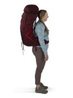 Osprey Aura AG LT 65L Mochila de mochilero para mujer, Koseret/Darjeeling Spring Green, WXS/S