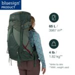 Osprey Aura AG LT 65L Mochila de mochilero para mujer, Koseret/Darjeeling Spring Green, WXS/S