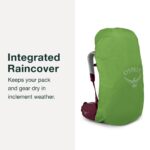 Osprey Aura AG LT 65L Mochila de mochilero para mujer, Koseret/Darjeeling Spring Green, WXS/S