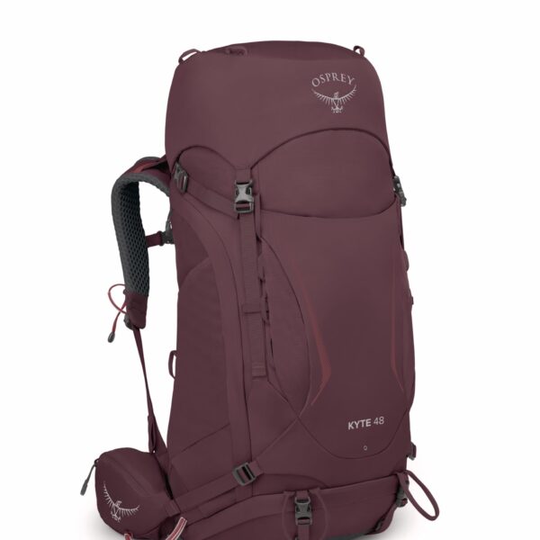 Osprey Kyte 48L Mochila de mochilero para mujer con cinturón de cadera, morado saúco, WM/L