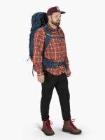 Osprey Kestrel 38L Mochila de mochilero para hombre, color negro, L/XL