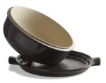 Campana para pan y baguette Emile Henry cerámica color carbón y borgoña apta para horno