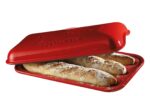 Campana para pan y baguette Emile Henry cerámica color carbón y borgoña apta para horno